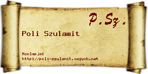 Poli Szulamit névjegykártya